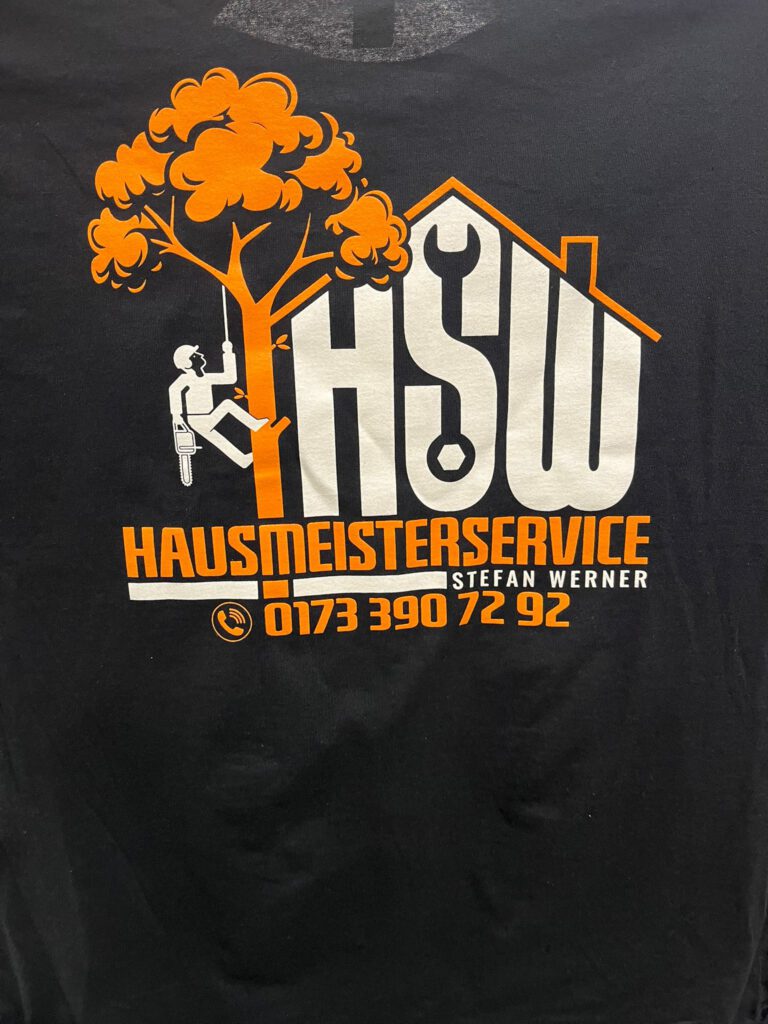 T-Shirt mit Firmenlogo für HSW Hausmeisterservice Werner